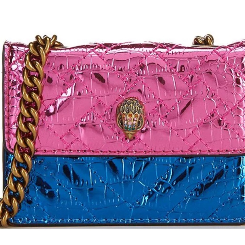 Kurt Geiger Pink and Blue Quilted Crossbody Bag